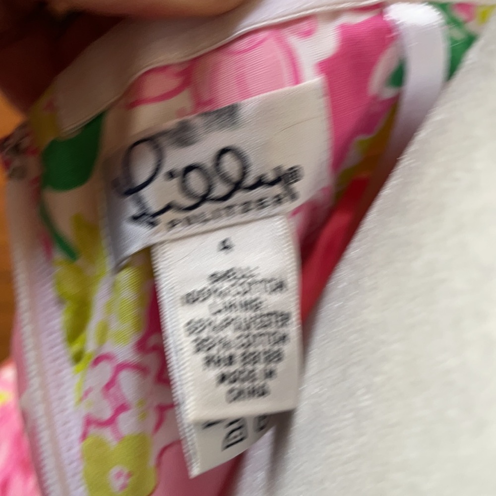Lilly Pulitzer Pink Orange Yellow Patchwork Strapless Dress - Picture 7 of 11